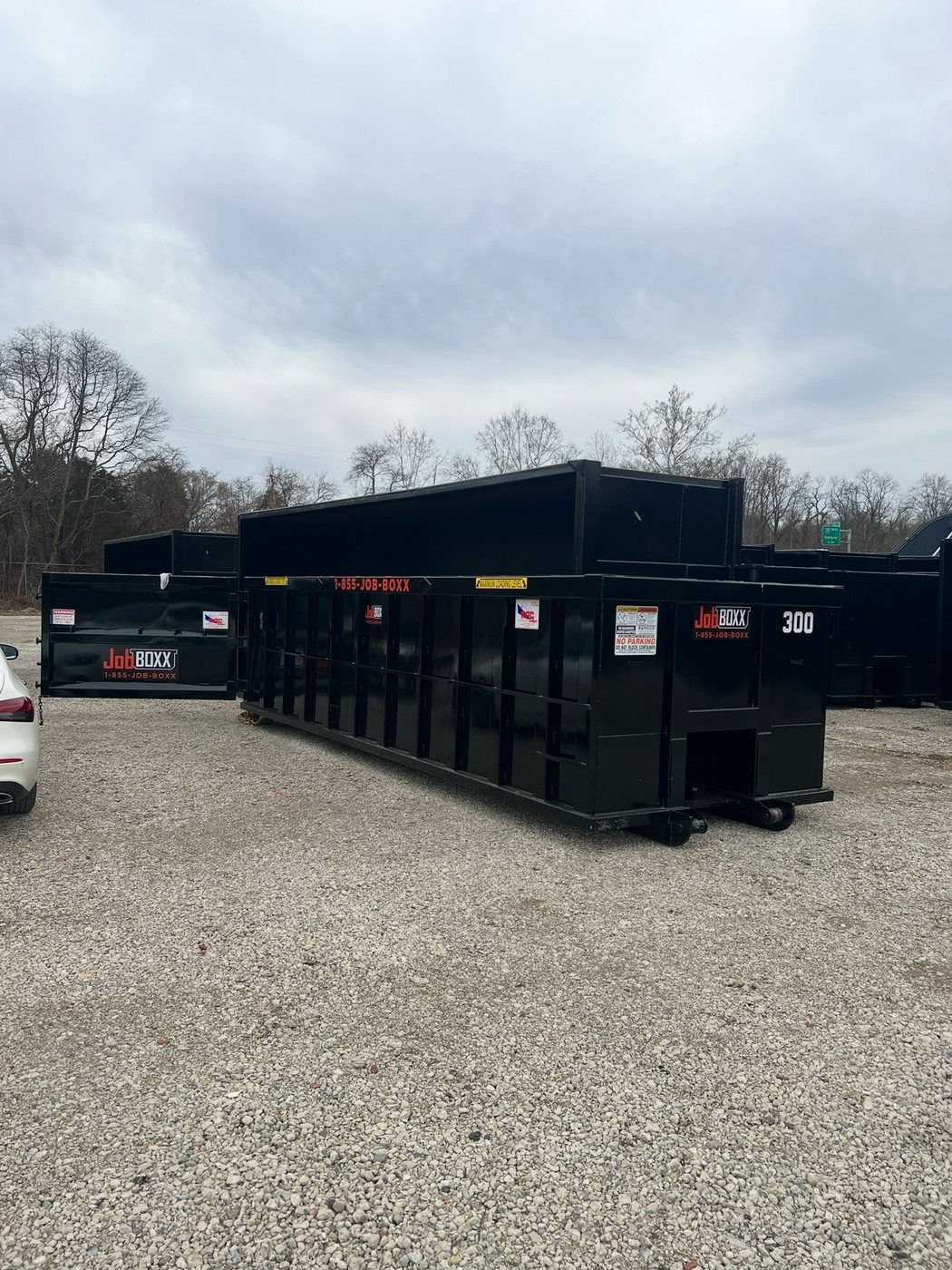 Roll-off containers in the yard