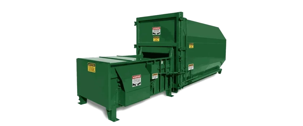 Green industrial trash compactor
